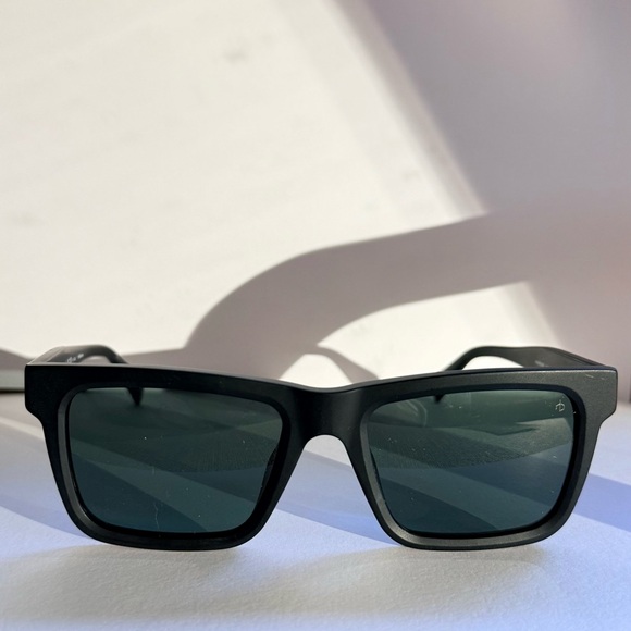 Matte Black Rectangular Rag & Bone Sunglasses - Picture 2 of 9